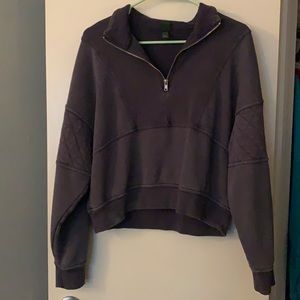 Wild Fable Navy Cropped Quarter-Zip